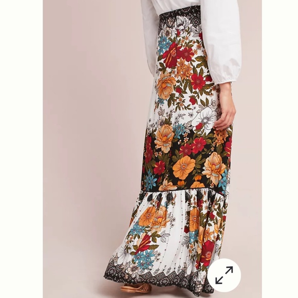 Anthropologie Farm Rio Natasha Maxi skirt western fairy boho summer hippie XS - Picture 2 of 15